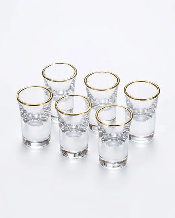 Copos para Bebidas Espirituosas com Borda Dourada
