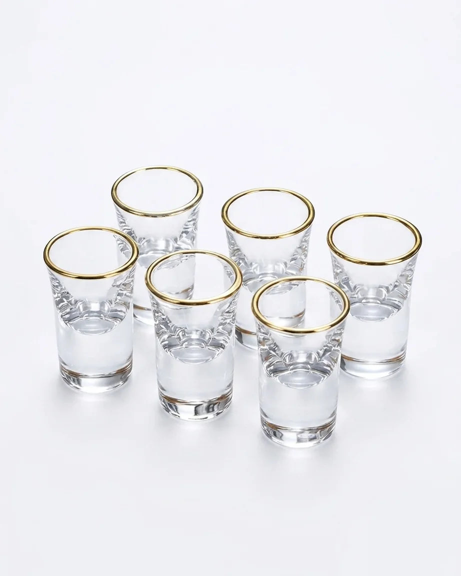 Copos para Bebidas Espirituosas com Borda Dourada