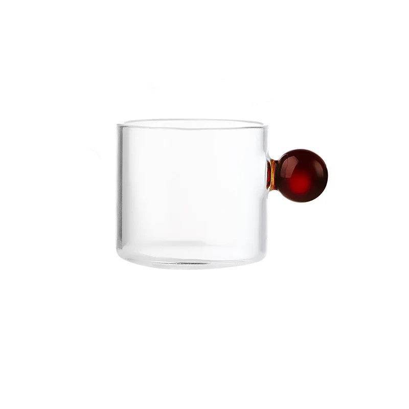 Copo de Café com Alça de Bola de Vidro, Copos de Espresso de 100ml para Casa, Pequenos, Xícara para Chá, Decoração de Mesa - Haustter - Haustter