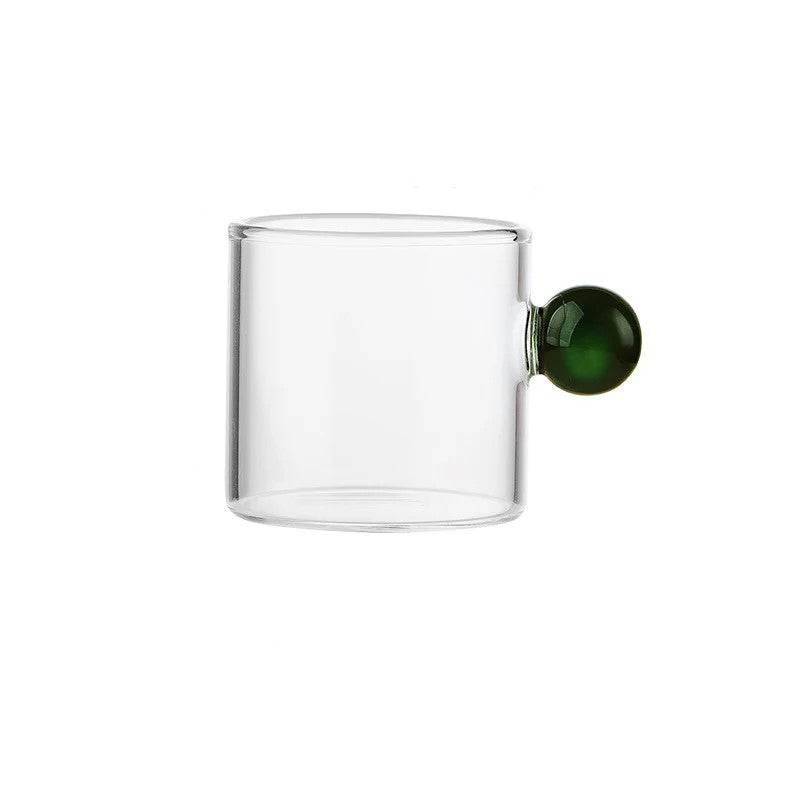 Copo de Café com Alça de Bola de Vidro, Copos de Espresso de 100ml para Casa, Pequenos, Xícara para Chá, Decoração de Mesa - Haustter - Haustter