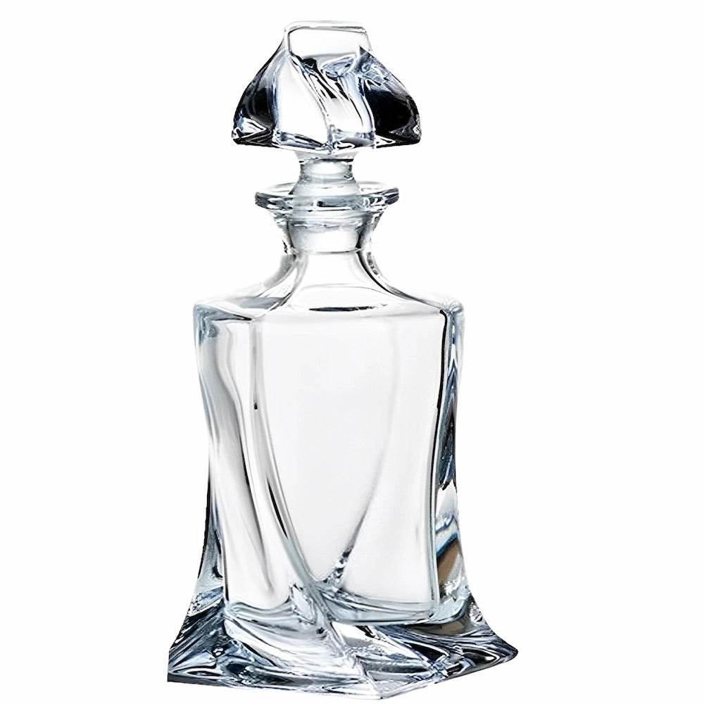 Decantador de Whiskey de Vidro, Estilo Retangular Aspiral de Luxo Maestoso, com Faces Angulares, para Licor, Scotch e Bourbon - Haustter - Haustter