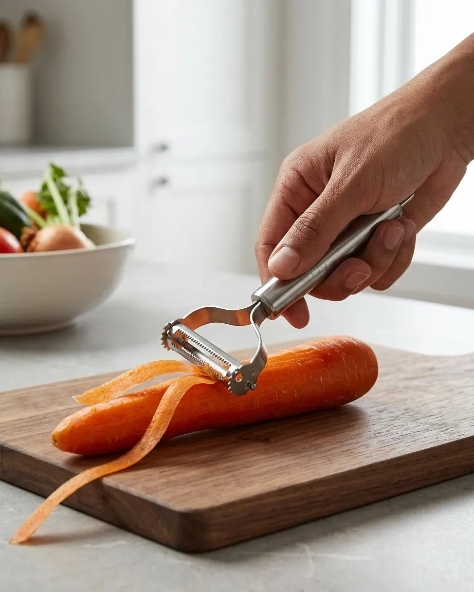 Descascador Multifuncional em Aço Inox para Frutas e Legumes
