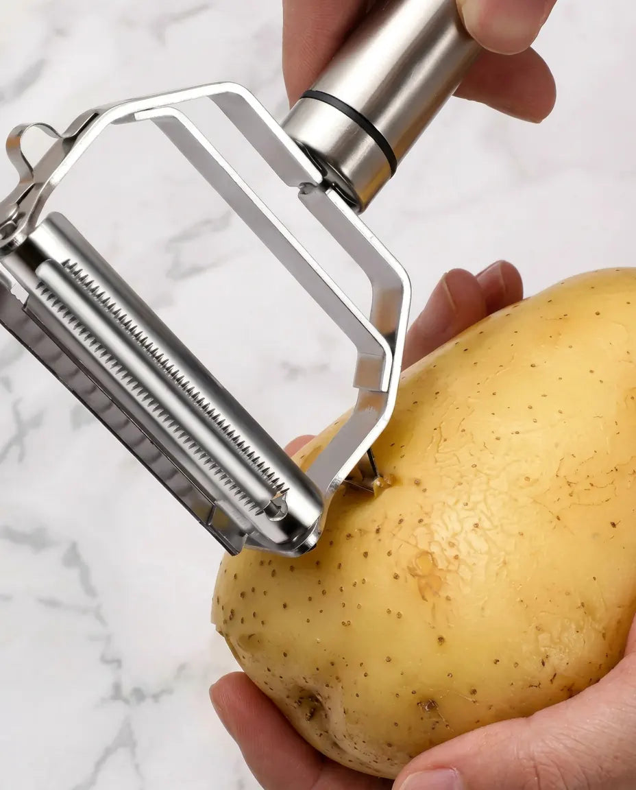 Descascador Multifuncional em Aço Inox para Frutas e Legumes