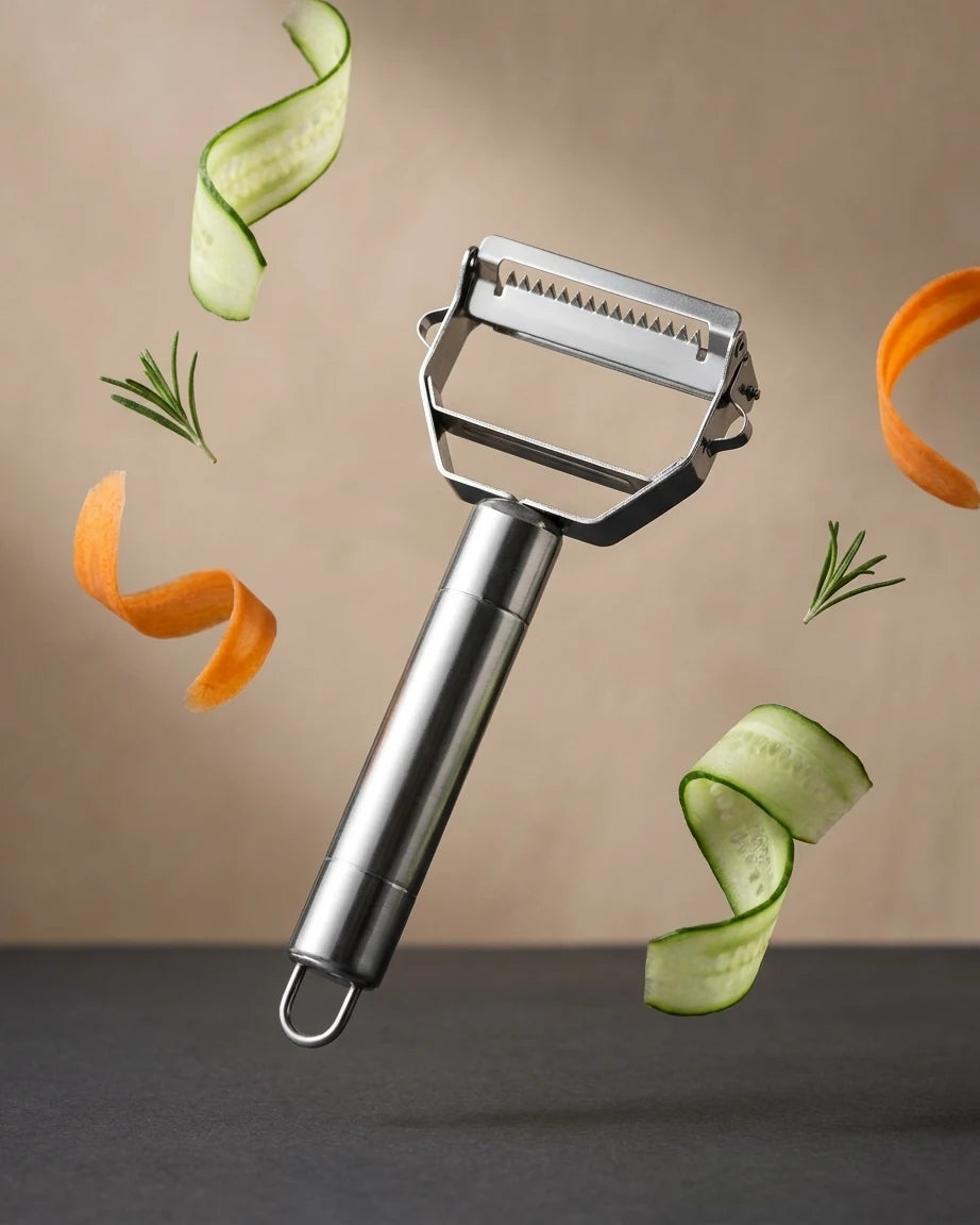Descascador Multifuncional em Aço Inox para Frutas e Legumes
