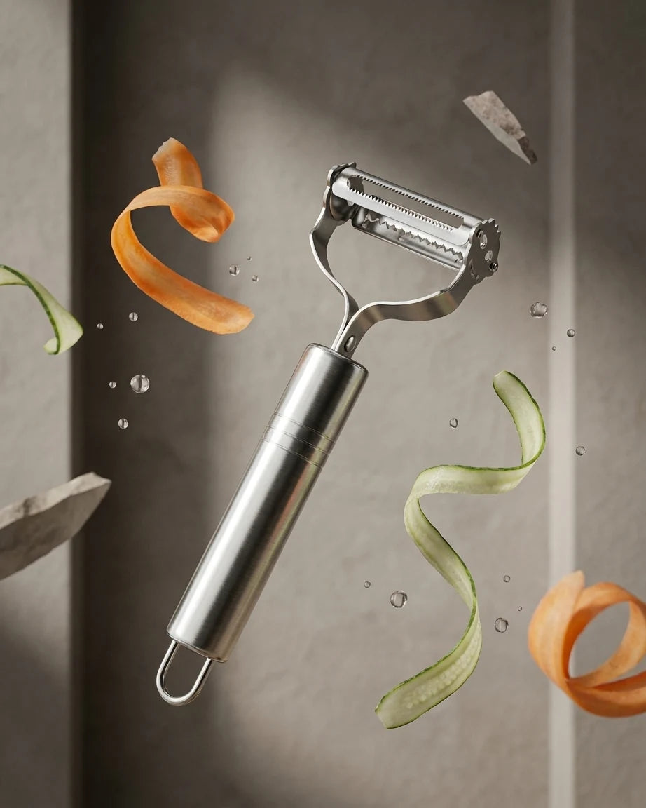 Descascador Multifuncional em Aço Inox para Frutas e Legumes