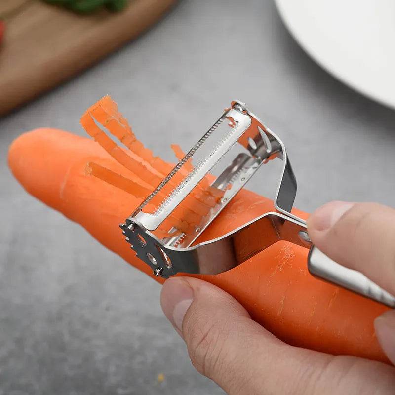 Descascador, Fatiador e Julienar de Aço Inoxidável para Frutas e Verduras 4 em 1 - Haustter - Haustter