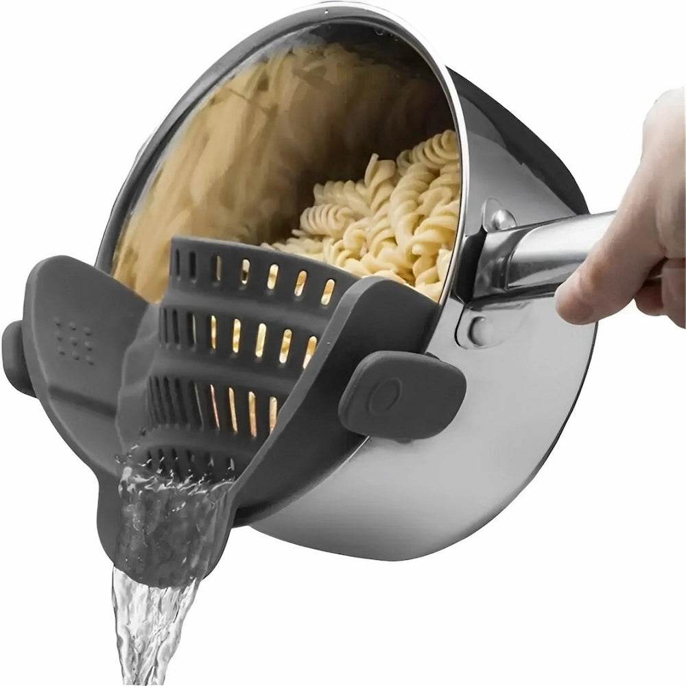 Escorredor Encaixável de Silicone com Clip para Panelas e Bowls - Haustter - Haustter