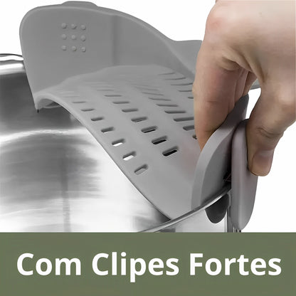 Escorredor Encaixável de Silicone com Clip para Panelas e Bowls - Haustter