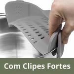 Escorredor Encaixável de Silicone com Clip para Panelas e Bowls - Haustter - Haustter