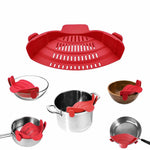 Escorredor Encaixável de Silicone com Clip para Panelas e Bowls - Haustter - Haustter