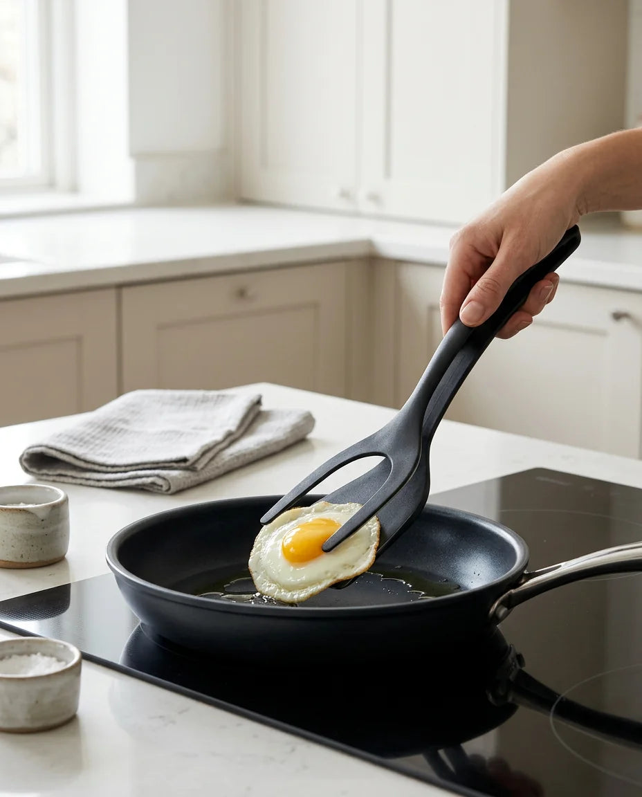 Espátula-Pegador de Silicone Versátil para Omeletes e Panquecas 2 em 1