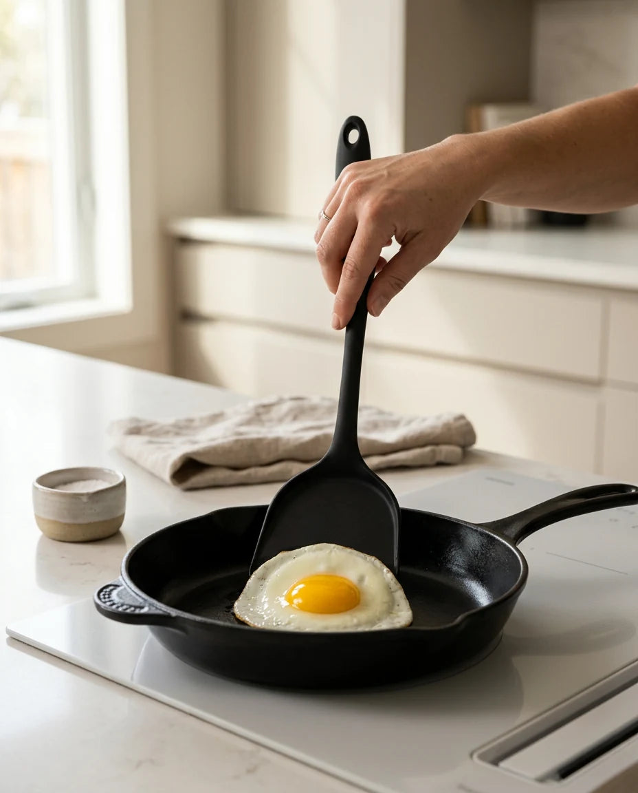Espátula-Pegador de Silicone Versátil para Omeletes e Panquecas 2 em 1