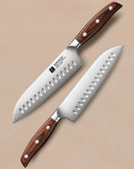 Faca Santoku XINZUO 7" em Aço Inox com Cabo de Sândalo Vermelho | Haustter