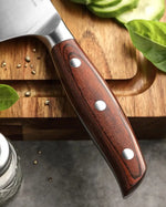 Faca Santoku XINZUO 7" em Aço Inox com Cabo de Sândalo Vermelho | Haustter
