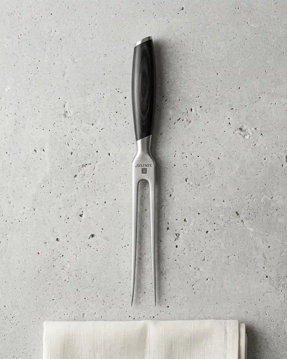 Garfo de Churrasco para Espetar Assado XINZUO, Garfo Trinchante de Aço Inoxidável para Espetar Carne, Utensílios de Cozinha para Jantar e Churrasco