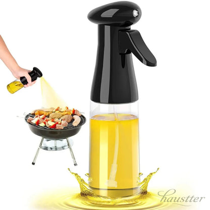 Garrafa de Óleo de Cozinha em Spray Pneumático de 200ml para Salada Fitness, Churrasco e Cozinhar, Dispensador de Óleo em Spray, Cor Preta - Haustter