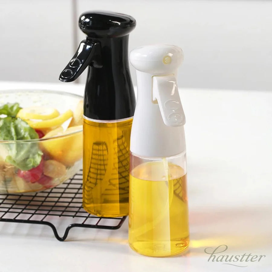 Garrafa de Óleo de Cozinha em Spray Pneumático de 200ml para Salada Fitness, Churrasco e Cozinhar, Dispensador de Óleo em Spray, Cor Preta - Haustter