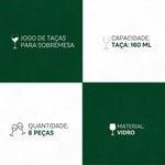 Jogo de Taças Gelato 6 Peças 160ml - Elegância em Vidro Transparente | Haustter - Haustter