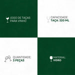 Taças Cecina 320ml 3 Peças - Transparência que Transforma | Haustter - Haustter