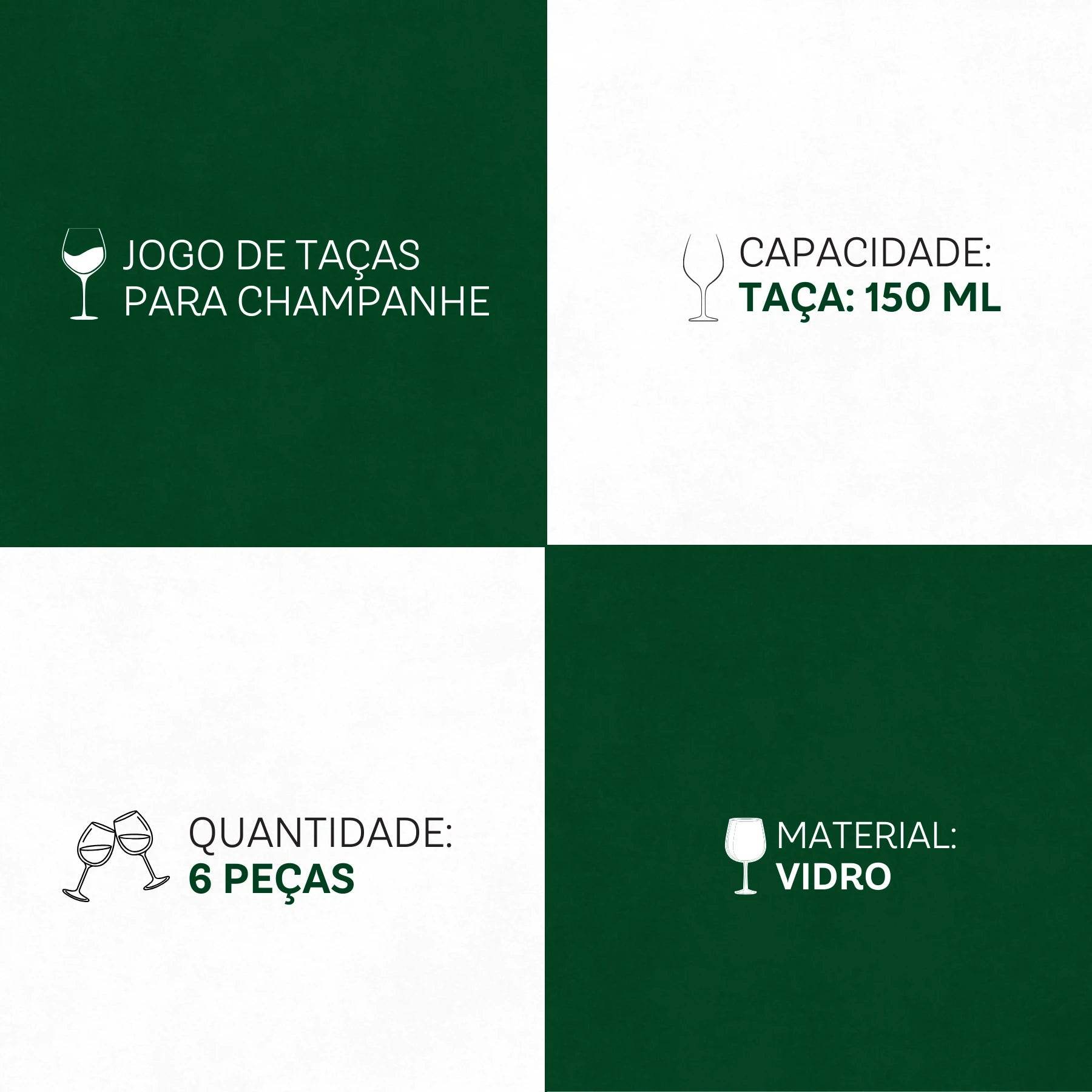 Taças Graffiato Douradas 6 Peças - Brilho em Cada Brinde | Haustter - Haustter