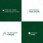 Jogo de Taças Paulista 6 Peças 250ml - Elegância Translúcida | Haustter - Haustter