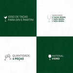 Taças Selection Gin e Martini 4 Peças - Arte Italiana em Vidro | Haustter - Haustter