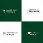 Taças Gastro Cristal Eco 6 Peças 350ml - Sofisticação que Respira | Haustter - Haustter
