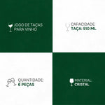 Taças Bárbara Cristal Eco 6 Peças - Elegância Líquida | Haustter - Haustter