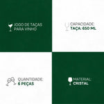 Taças Gastro Cristal Eco 650ml 6 Peças - Sofisticação em Cada Gole | Haustter - Haustter
