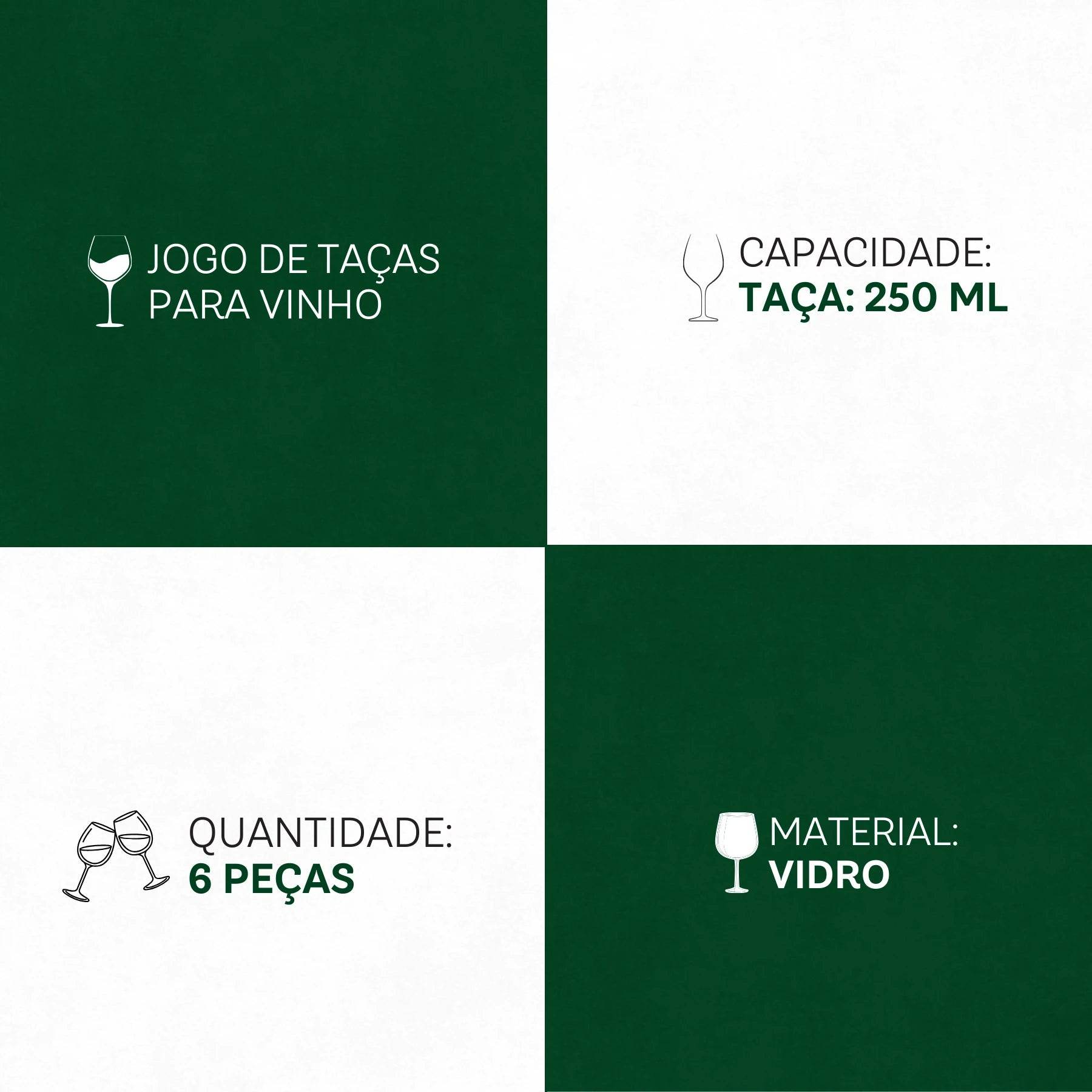 Taças Lírio 250ml 6 Peças - Arte e Funcionalidade em Vidro | Haustter - Haustter