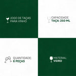 Taças Lírio 250ml 6 Peças - Arte e Funcionalidade em Vidro | Haustter - Haustter