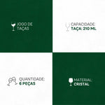 Taças Pleasure Cristal Eco 210ml 6 Peças - Elegância em Cada Bolha | Haustter - Haustter