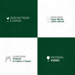 Jogo de Taças e Copos Barone 8 Peças - Elegância Multiuso para Drinks e Vinhos | Haustter - Haustter