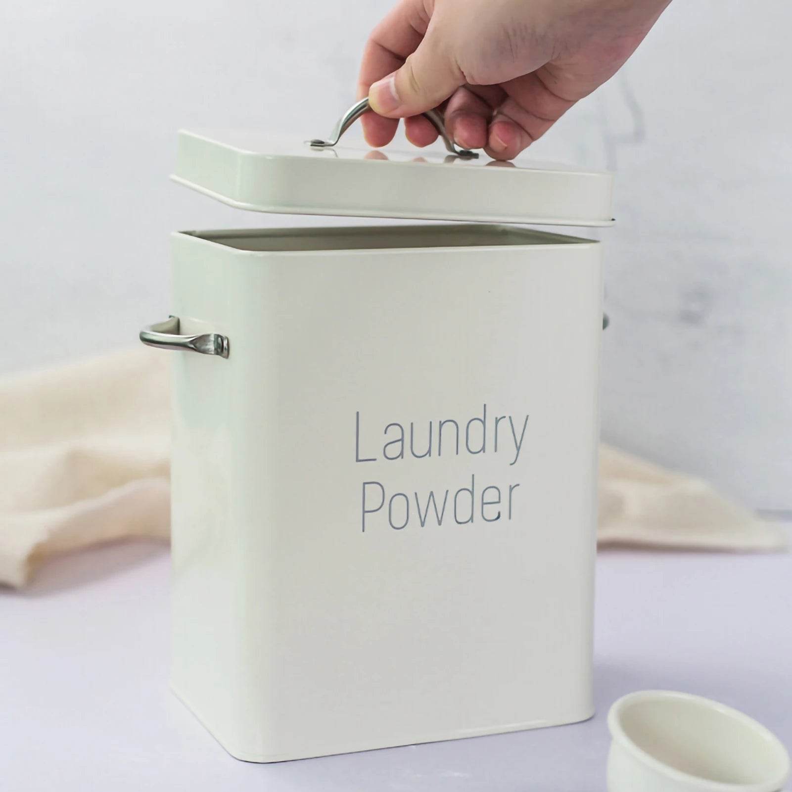 Lata para Sabão em Pó com Copo Medidor - Haustter - Haustter