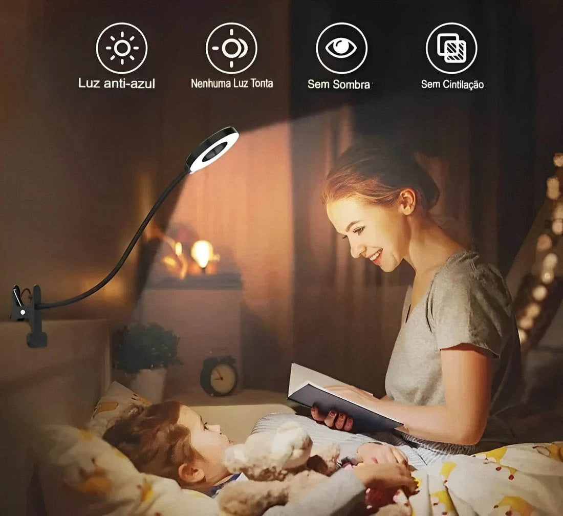 Luminária de Mesa com Grampo e Mini Ring Light - Haustter - Haustter