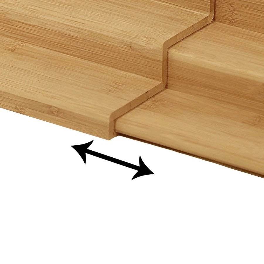 Organizador Expansível de Bambu com 3 Níveis para Armário e Bancada de Cozinha Doméstica, Estante Universal de Especiarias - Haustter - Haustter