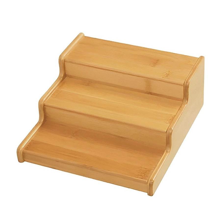 Organizador Expansível de Bambu com 3 Níveis para Armário e Bancada de Cozinha Doméstica, Estante Universal de Especiarias - Haustter - Haustter