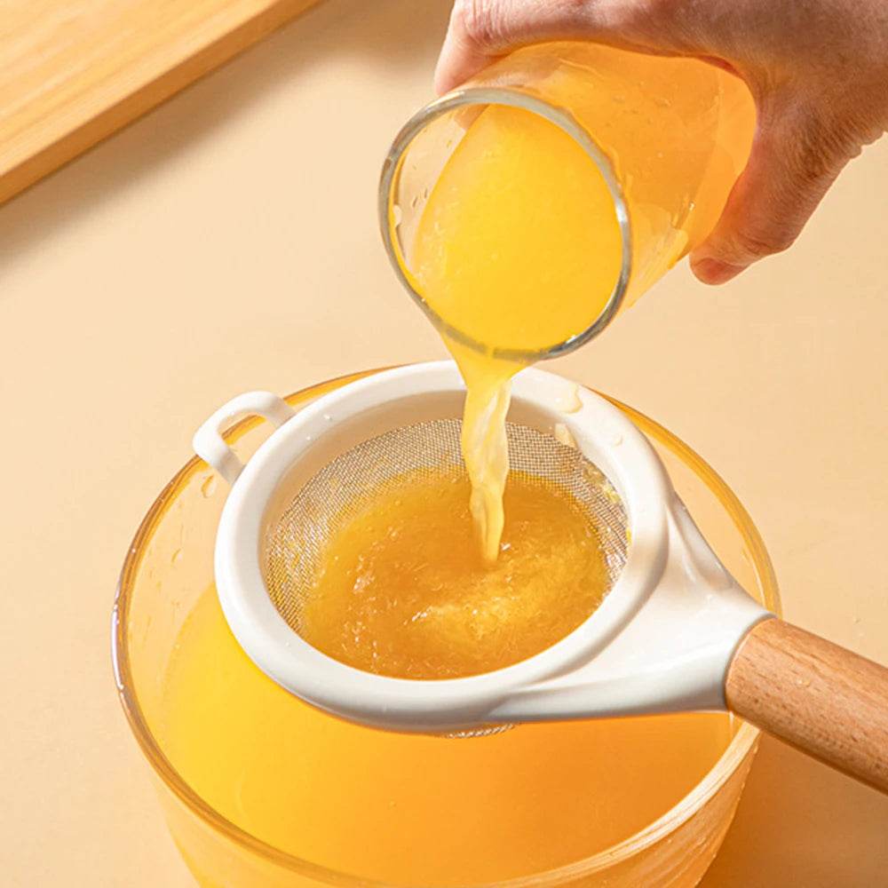 Peneira de Aço Inoxidável com Cabo de Madeira - Haustter - Haustter