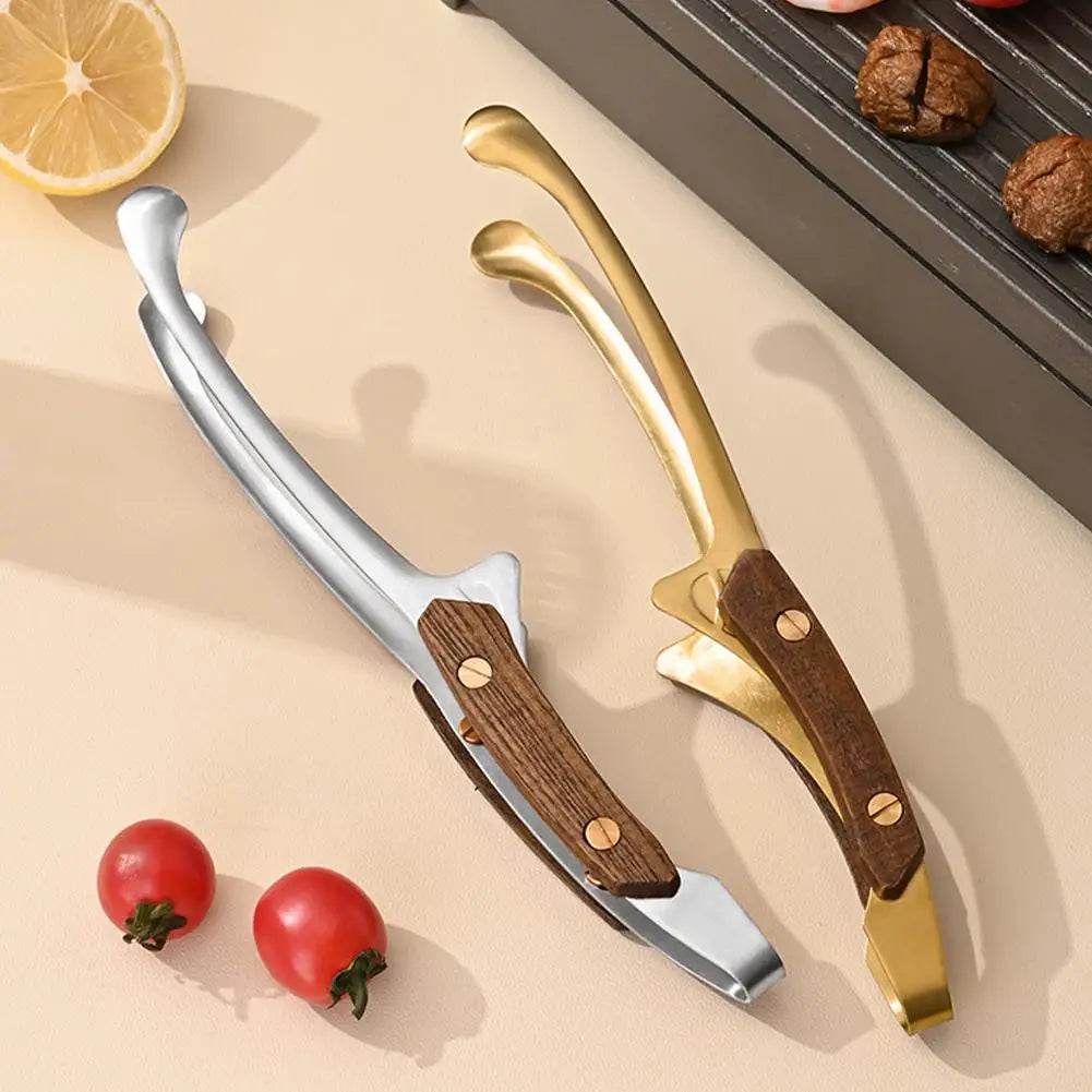 Pinça de Aço Inox e Madeira para Churrasco - Haustter - Haustter