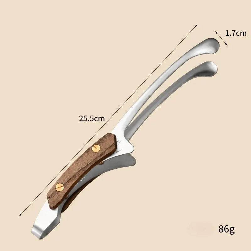Pinça de Aço Inox e Madeira para Churrasco - Haustter - Haustter