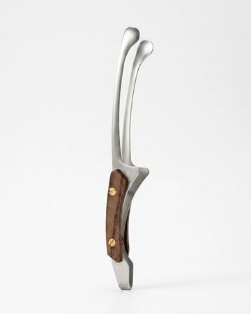 Pinça de Aço Inox e Madeira para Churrasco