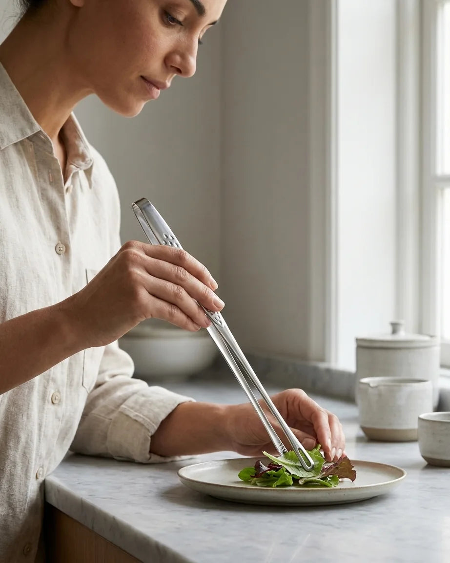Pinça de Alimentos em Aço Inoxidável
