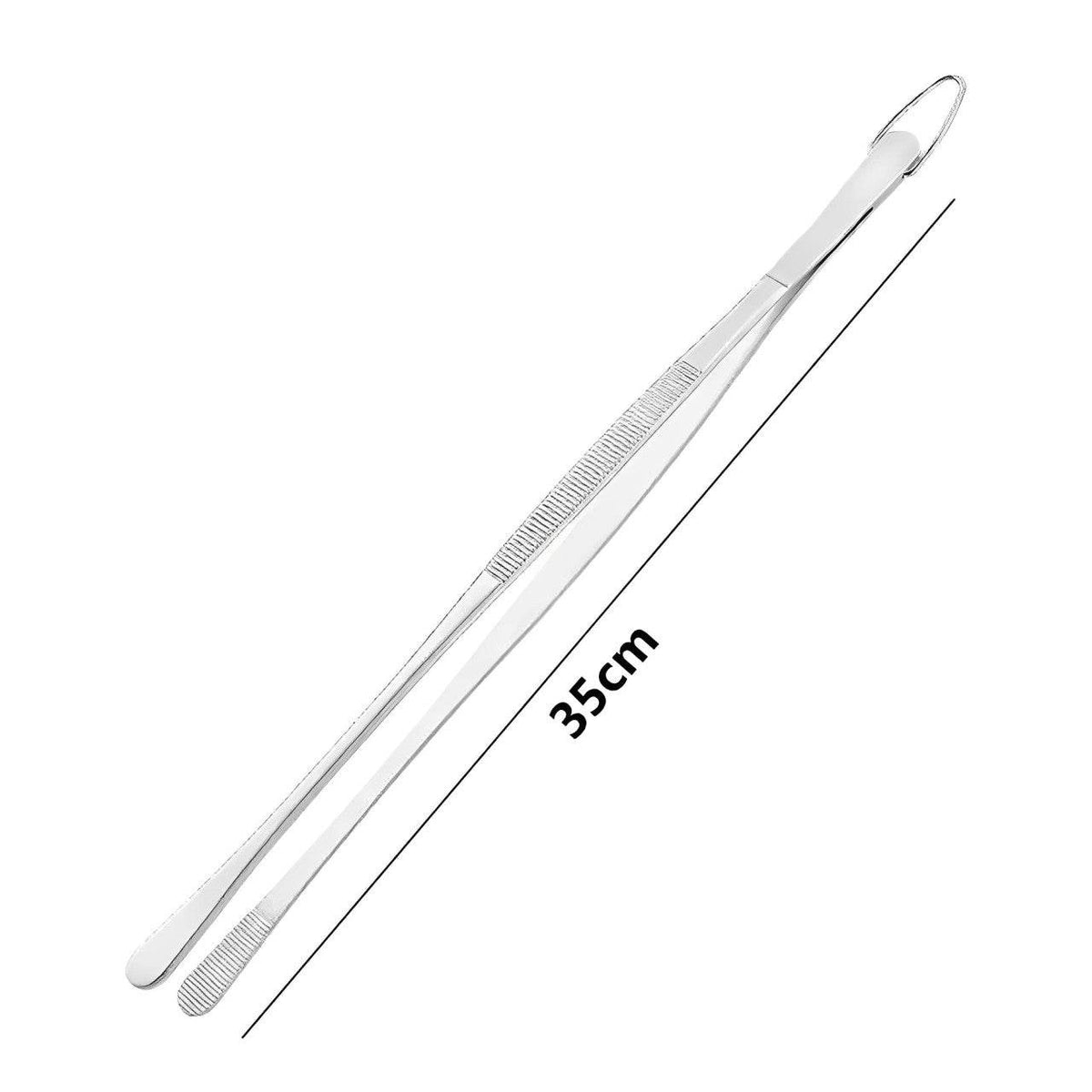 Pinça Fina de Aço Inox Extra Longa para Cozinha e Churrasco - Haustter - Haustter