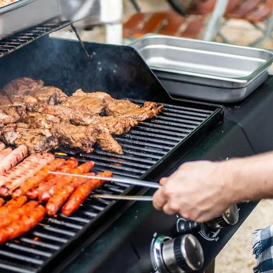 Pinça Fina de Aço Inox Extra Longa para Cozinha e Churrasco - Haustter