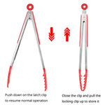 Pinça de Silicone e Inox Pegador para Alimentos - Haustter - Haustter