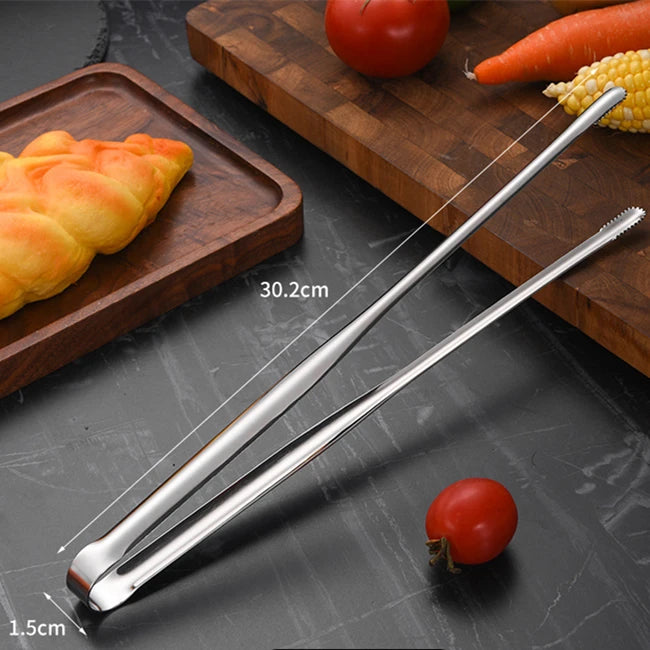 Pinça para Churrasco em Aço Inoxidável, Pinça para Alimentos, Pinça para Bife e Pão, Utensílios de Cozinha para Jantares - Haustter