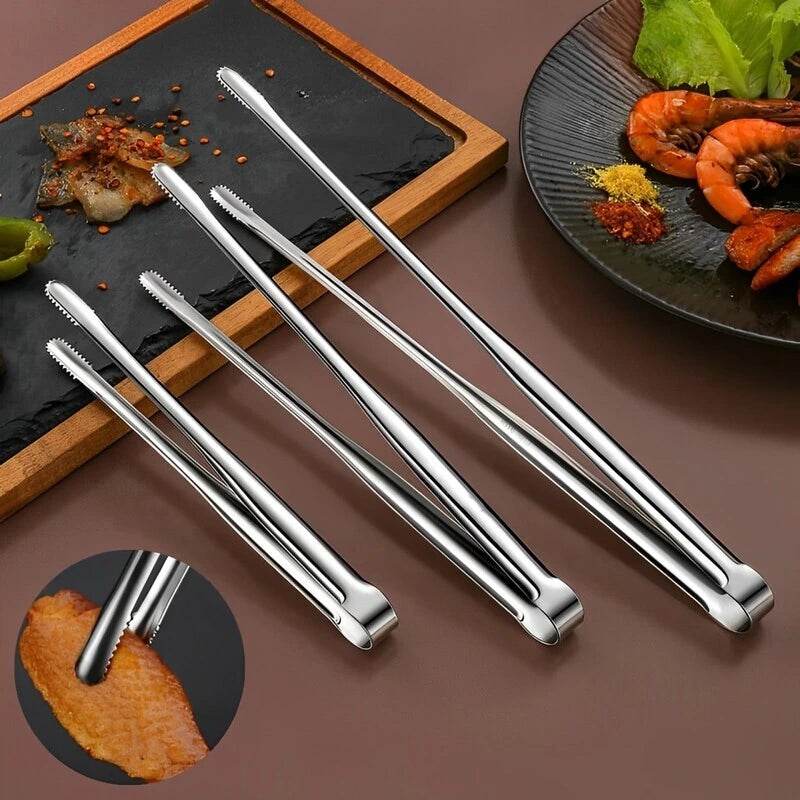 Pinça para Churrasco em Aço Inoxidável, Pinça para Alimentos, Pinça para Bife e Pão, Utensílios de Cozinha para Jantares - Haustter - Haustter