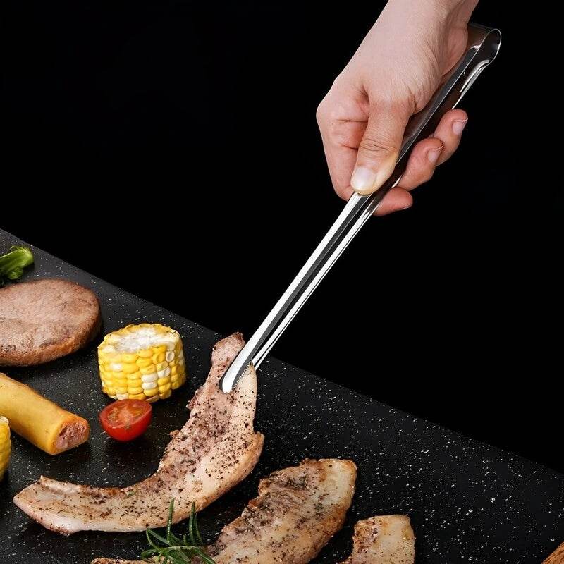 Pinça para Churrasco em Aço Inoxidável, Pinça para Alimentos, Pinça para Bife e Pão, Utensílios de Cozinha para Jantares - Haustter - Haustter
