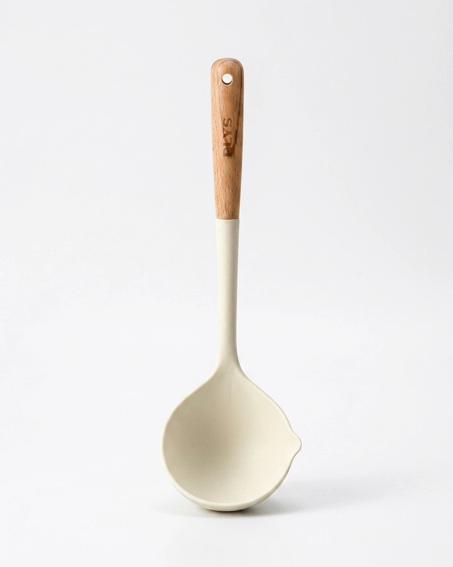 Conjunto de Utensílios de Silicone com Cabo de Madeira
