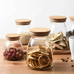 Pote de Armazenamento de Vidro com Tampa de Bambu - Haustter - Haustter